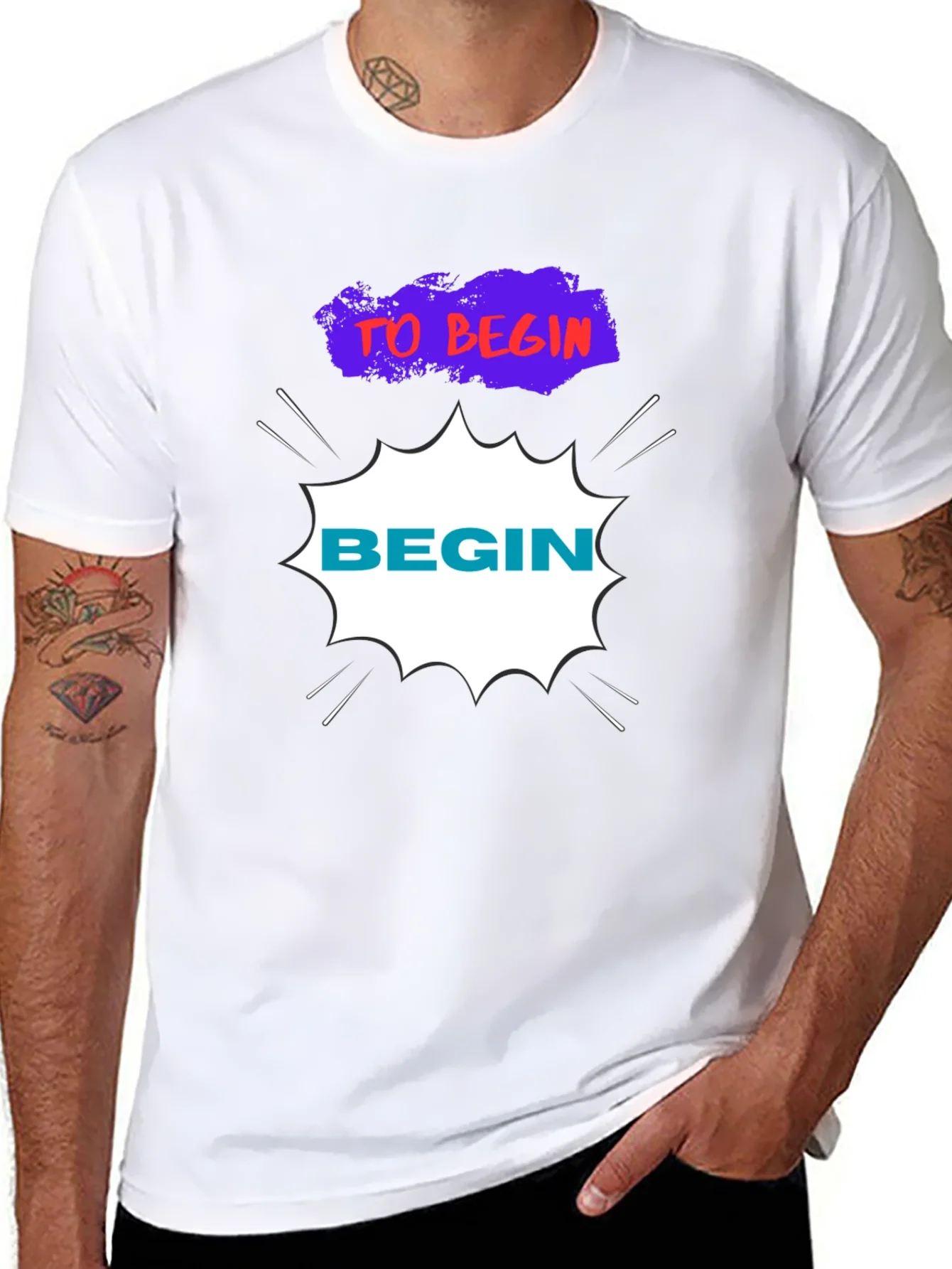 Camiseta Negra Hombre - Dise?o To Begin