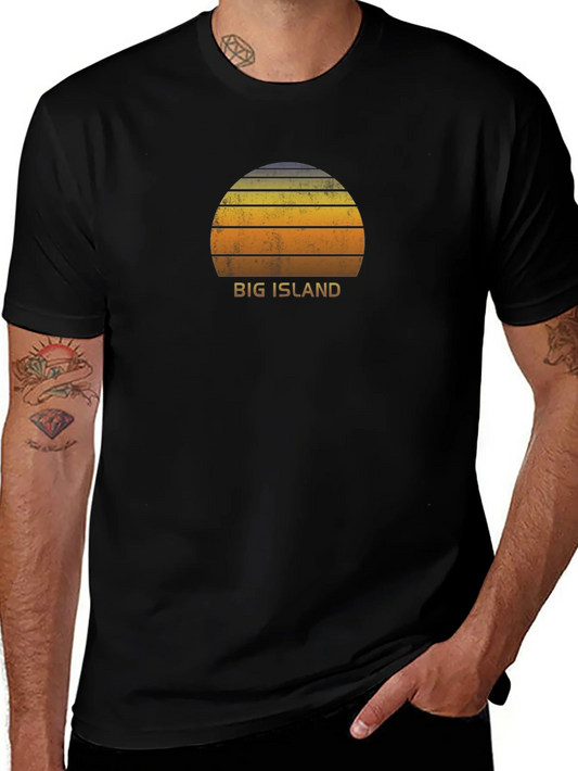 Camiseta Negra Big Island Sunset Vintage