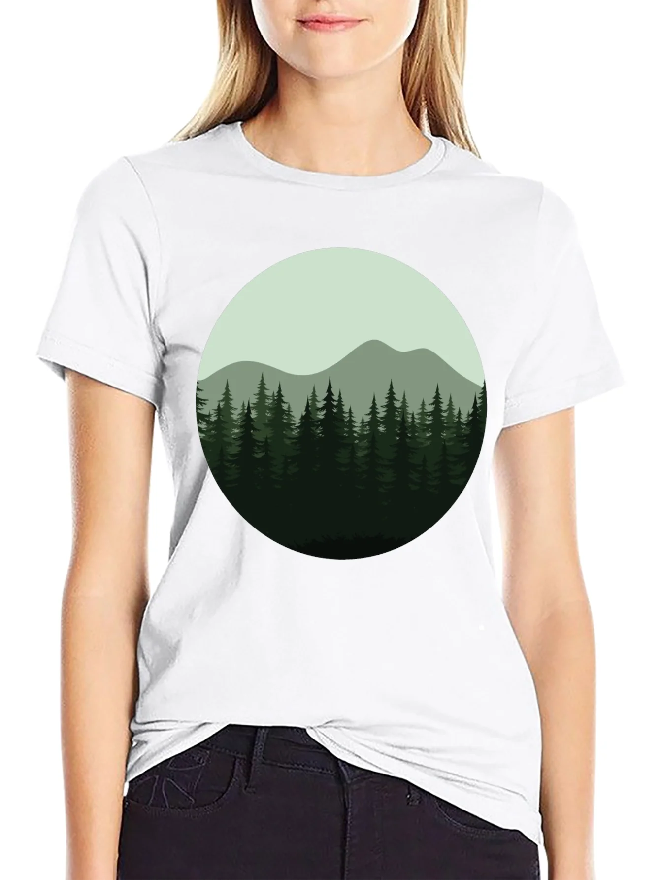Rebbecca Natures Embrace Tee: Forest Mountain Design
