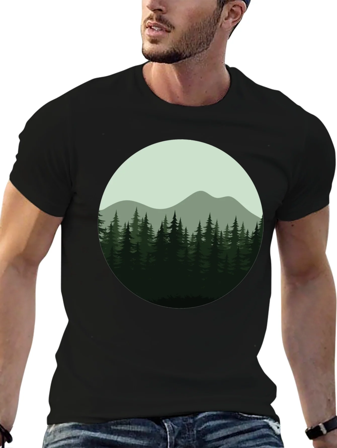 Rebbecca Natures Embrace Tee: Forest Mountain Design