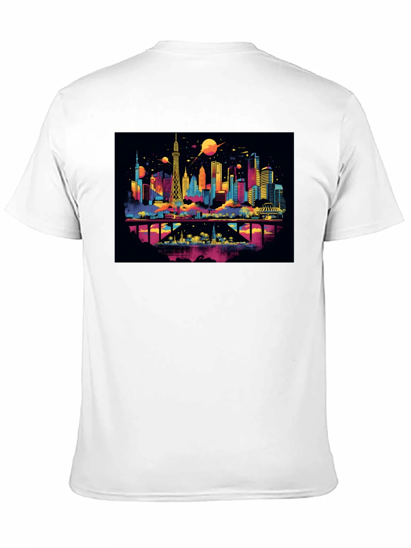 Camiseta Negra con Dise?o Urbano Futurista