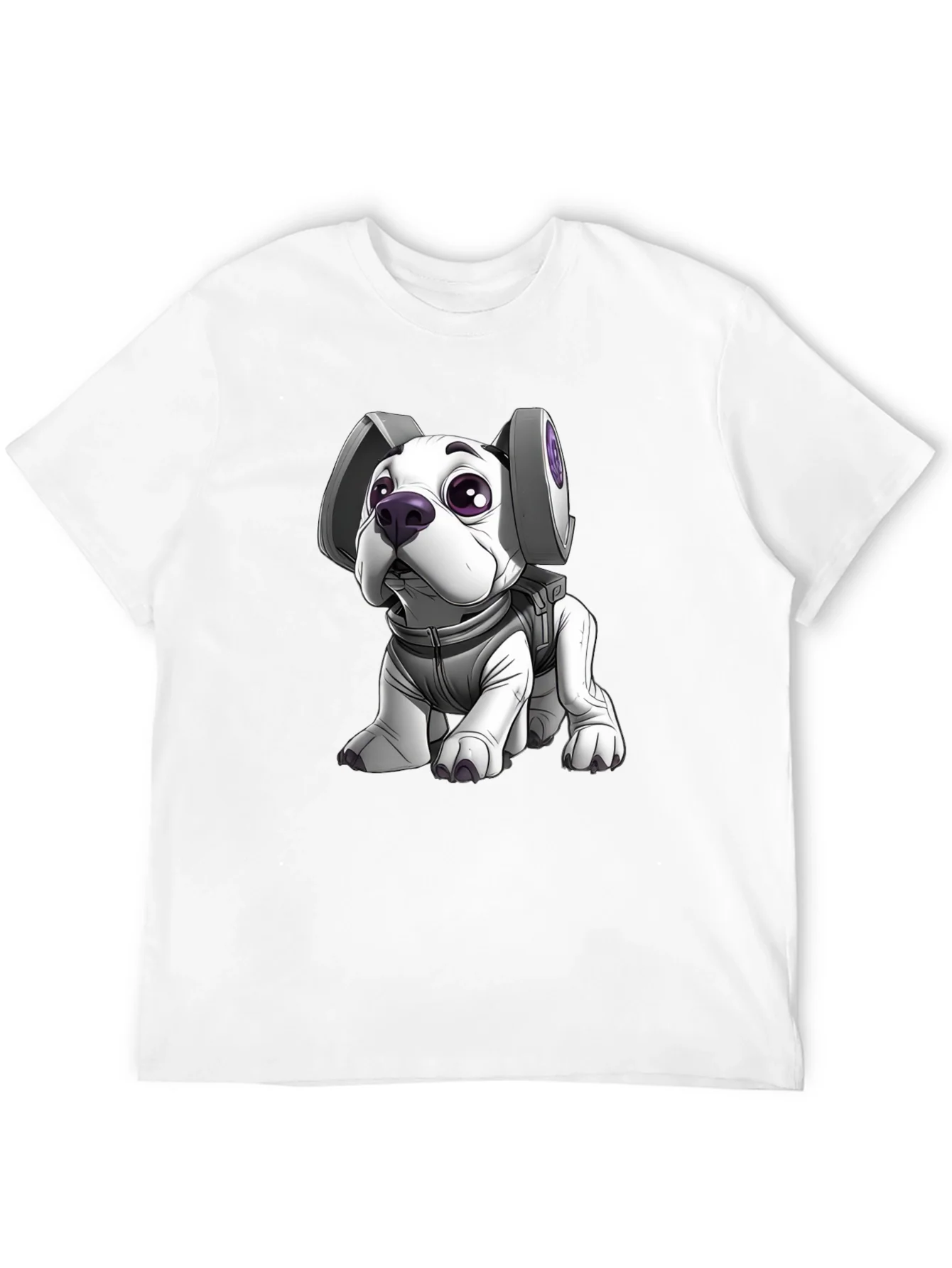 Camiseta Negra con Dise?o de Perro Astronauta