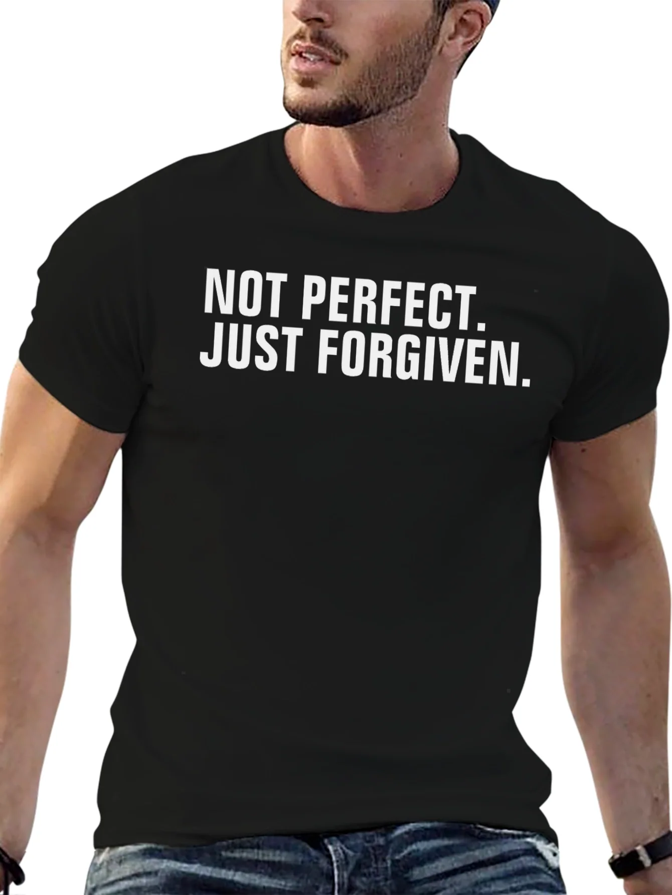 Camiseta Negra: No Perfecto Solo Perdonado