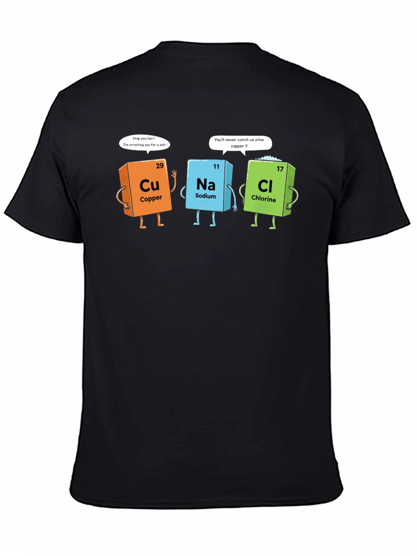 Camiseta Negra con Dise?o de Qu¨ªmica Divertida