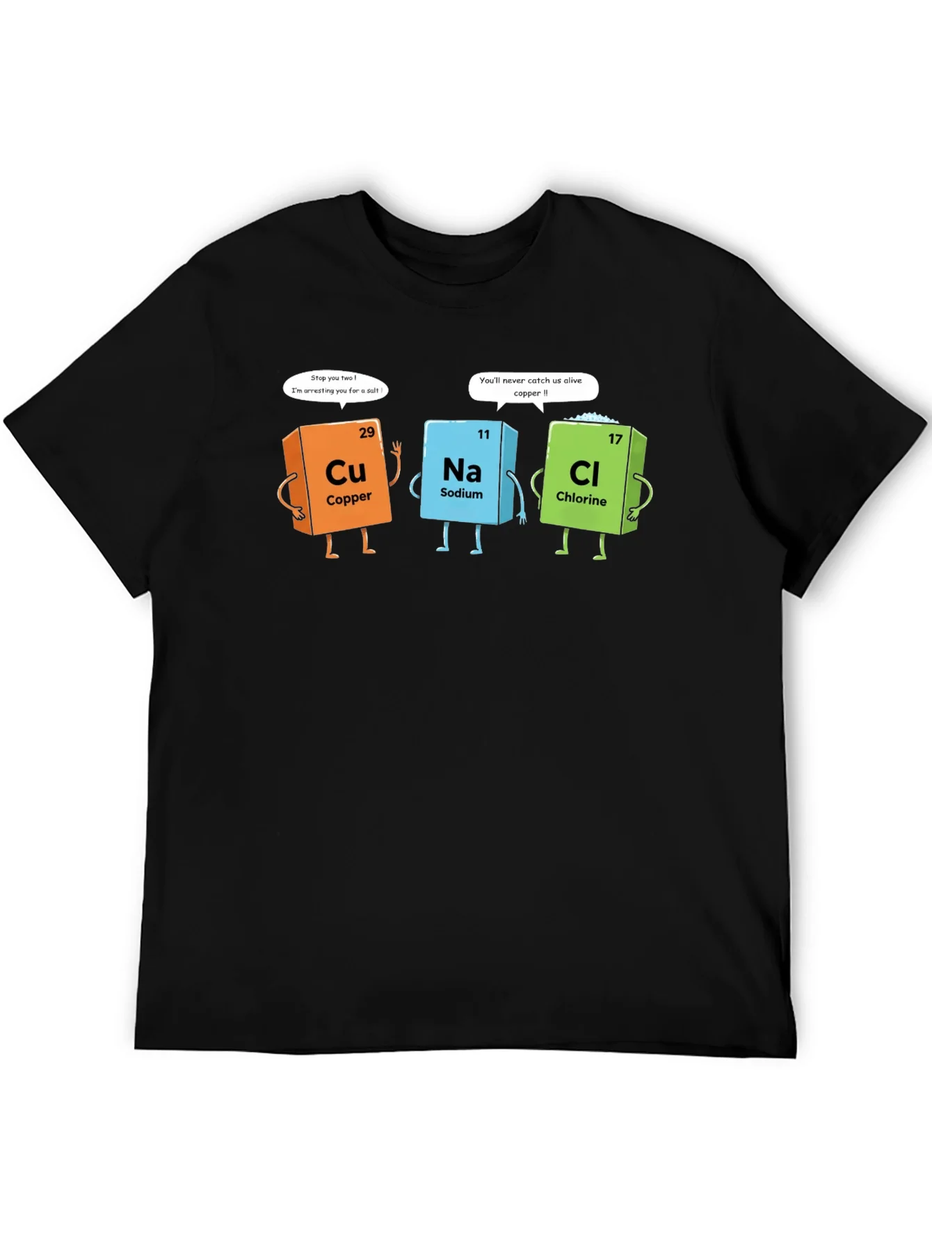 Camiseta Negra con Dise?o de Qu¨ªmica Divertida