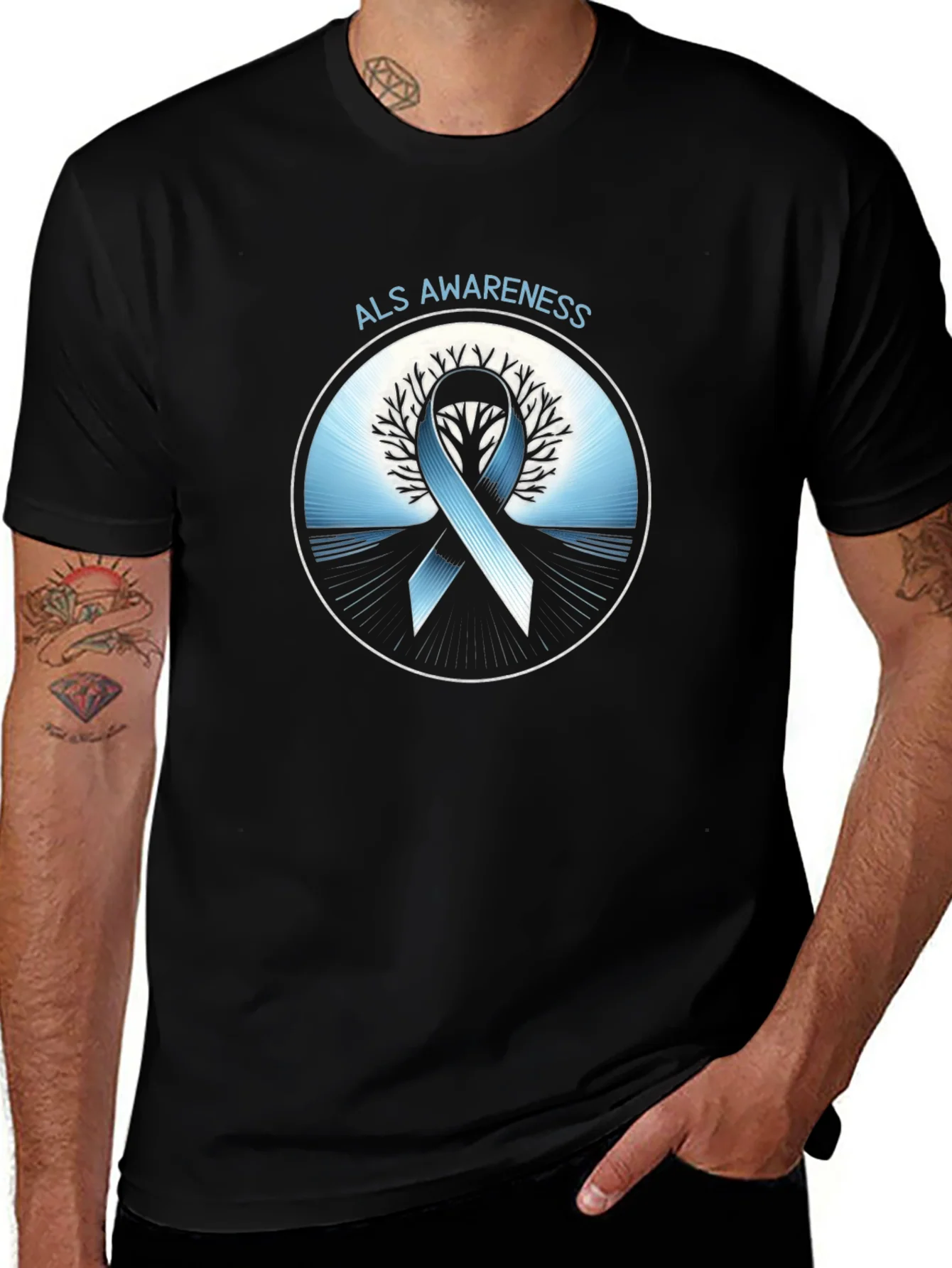 Rebbecca ALS Awareness Ribbon Graphic T-Shirt