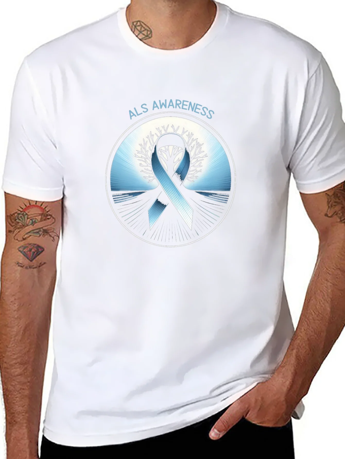 Rebbecca ALS Awareness Ribbon Graphic T-Shirt