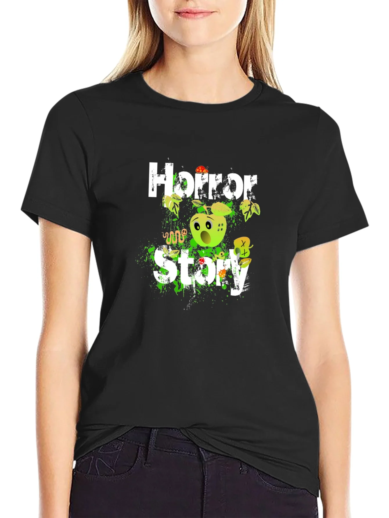 Camiseta Negra Horror Story para Halloween