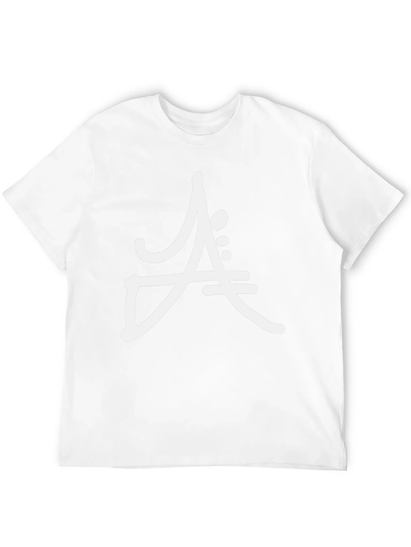 Camiseta Negra Algod¨®n Dise?o Abstracto Blanco