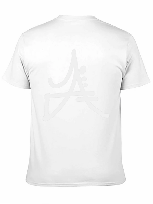 Camiseta Negra Algod¨®n Dise?o Abstracto Blanco