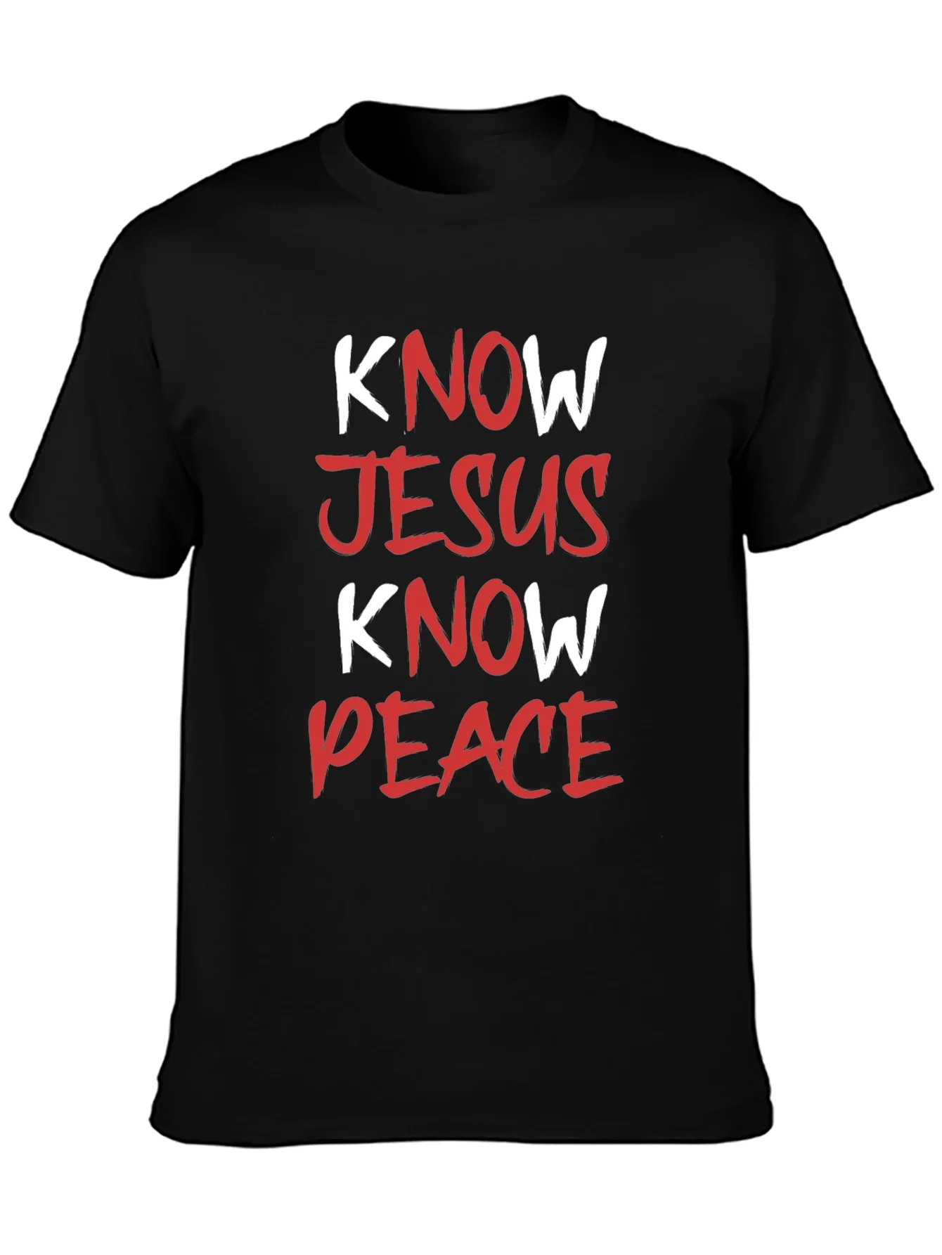 Rebbecca Know Jesus Know Peace Black T-Shirt