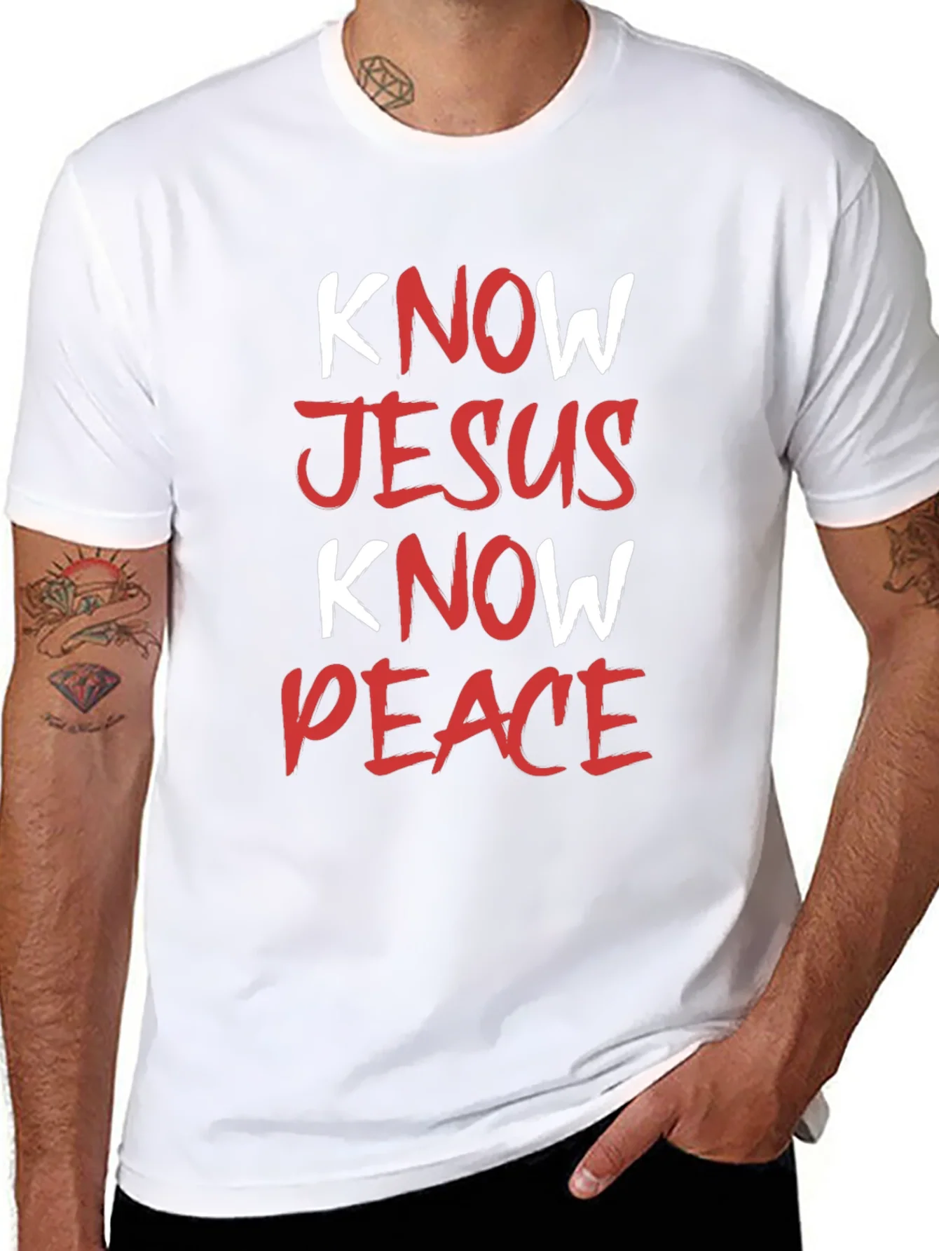 Rebbecca Know Jesus Know Peace Black T-Shirt