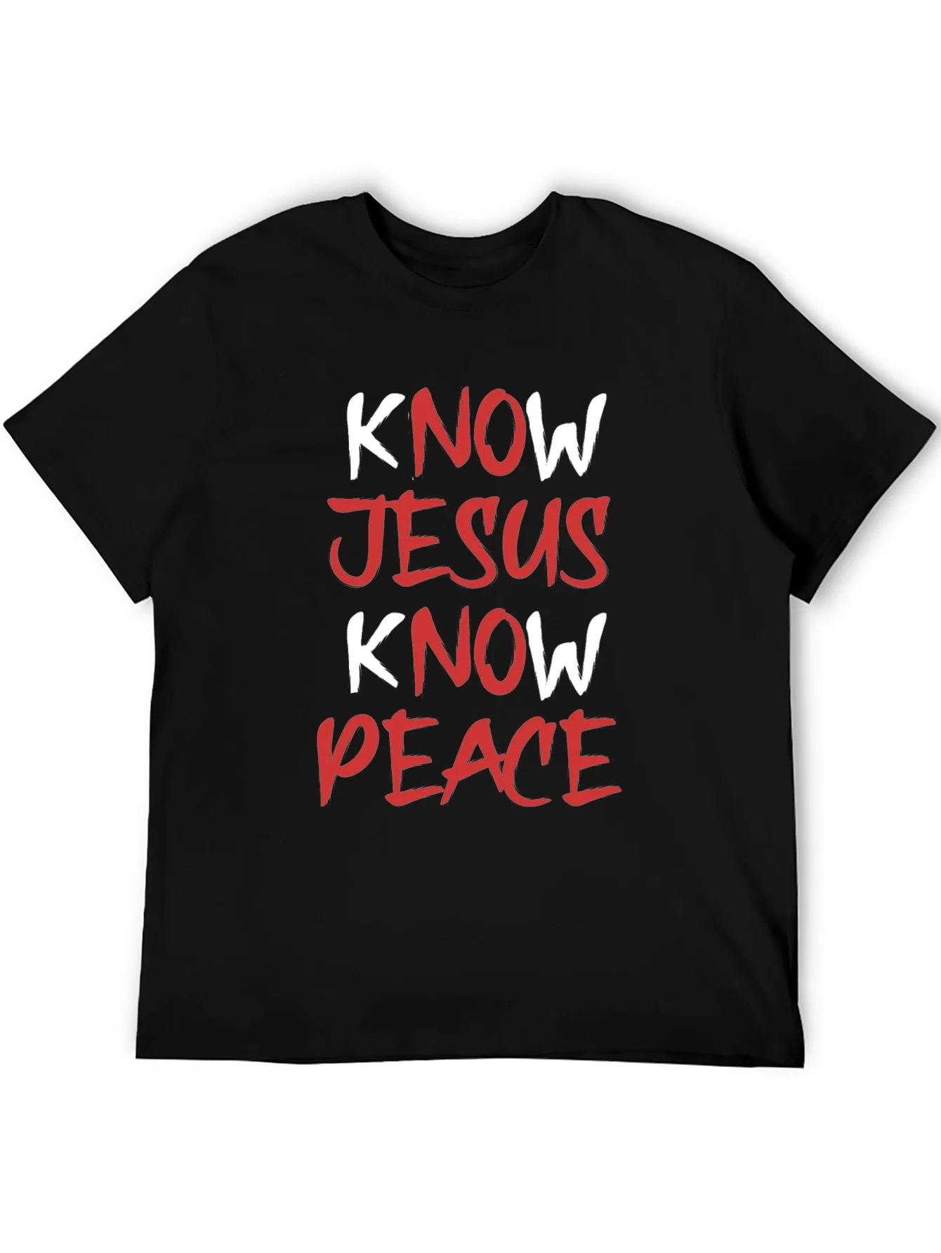 Rebbecca Know Jesus Know Peace Black T-Shirt