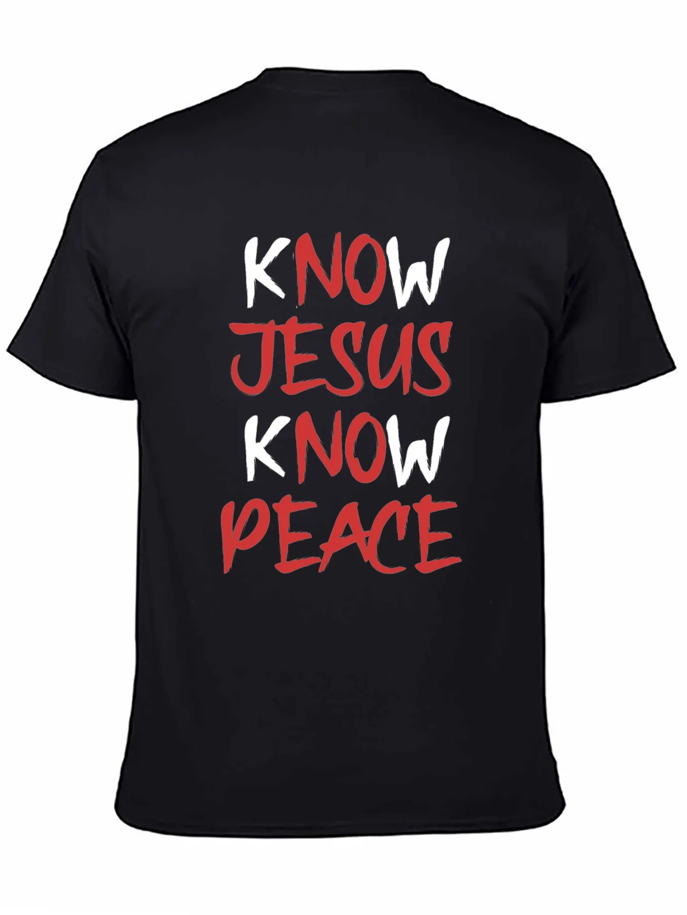 Rebbecca Know Jesus Know Peace Black T-Shirt