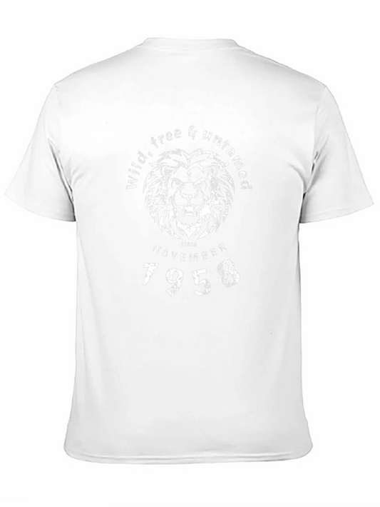 Camiseta Negra Salvaje Libre y Indomable - Nacido en Noviembre 1958