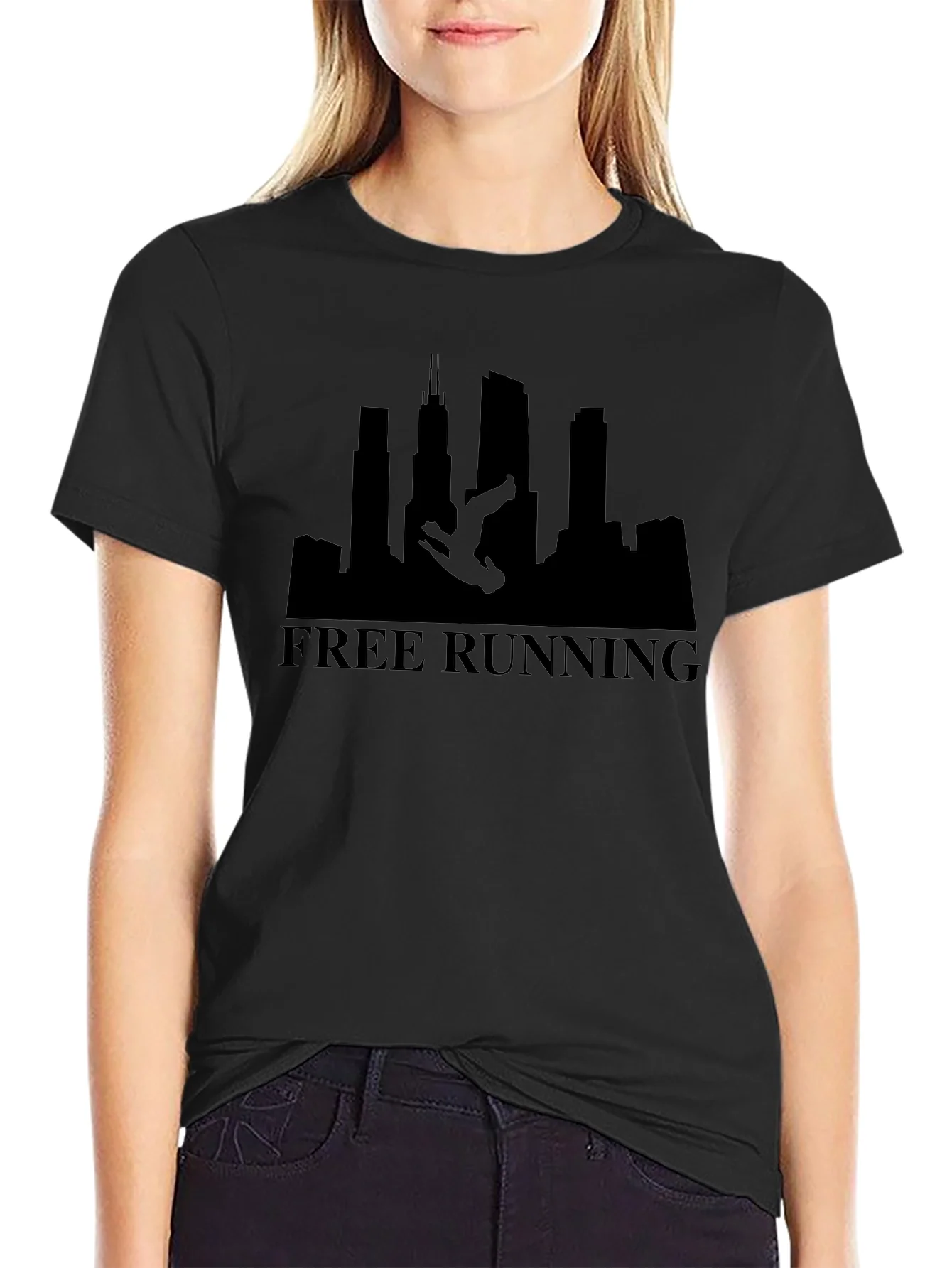 Rebbecca Free Running Black T-Shirt - Urban Style