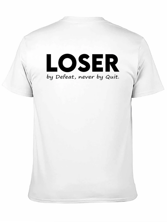 Rebbecca Loser by Defeat Mens Black Graphic T-Shirt