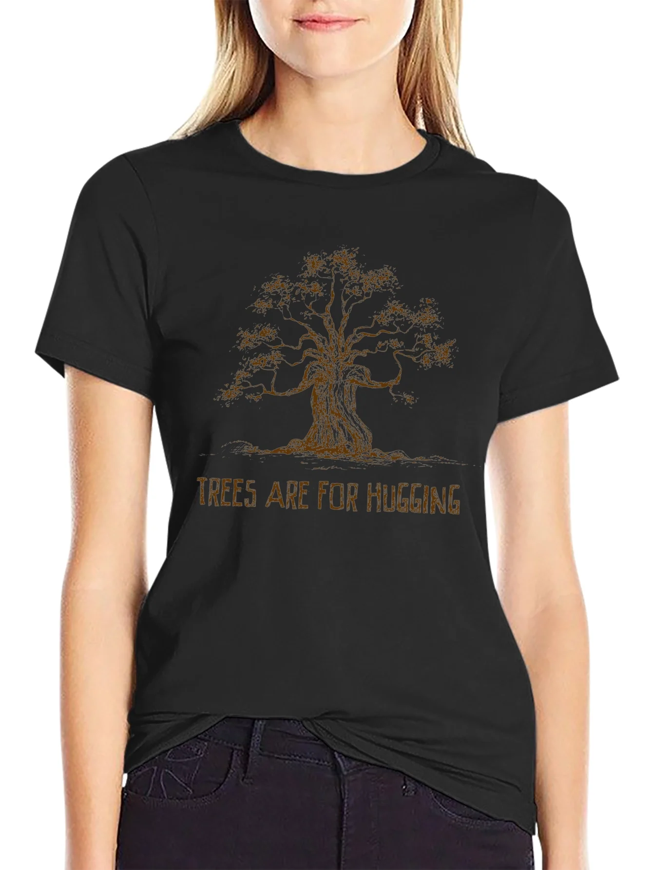 Camiseta Negra ¨¢rboles para Abrazar