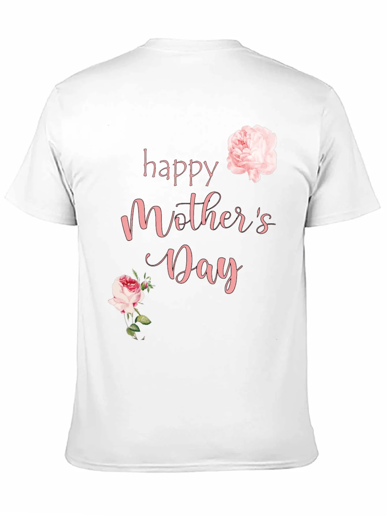 Camiseta Negra Feliz D¨ªa de la Madre con Rosas