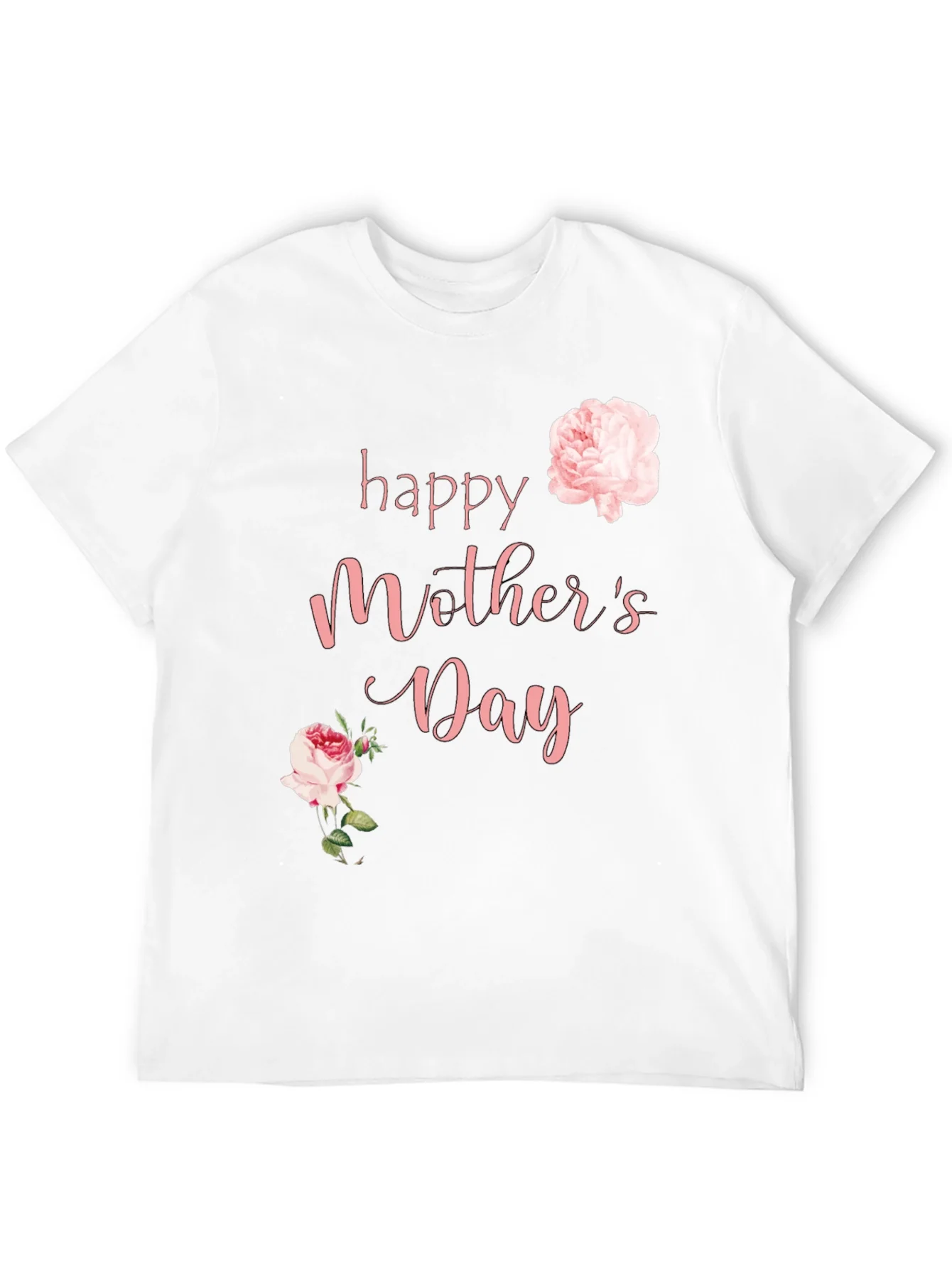 Camiseta Negra Feliz D¨ªa de la Madre con Rosas