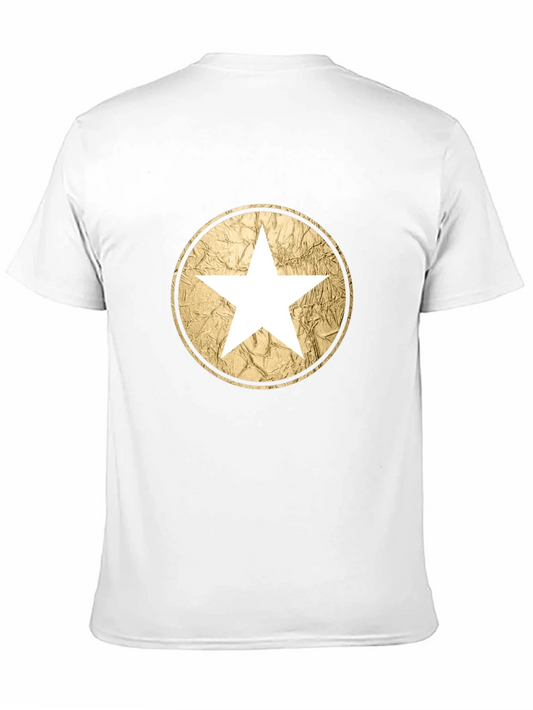 Rebbecca Star Circle Graphic Tee - Black Cotton Casual Wear