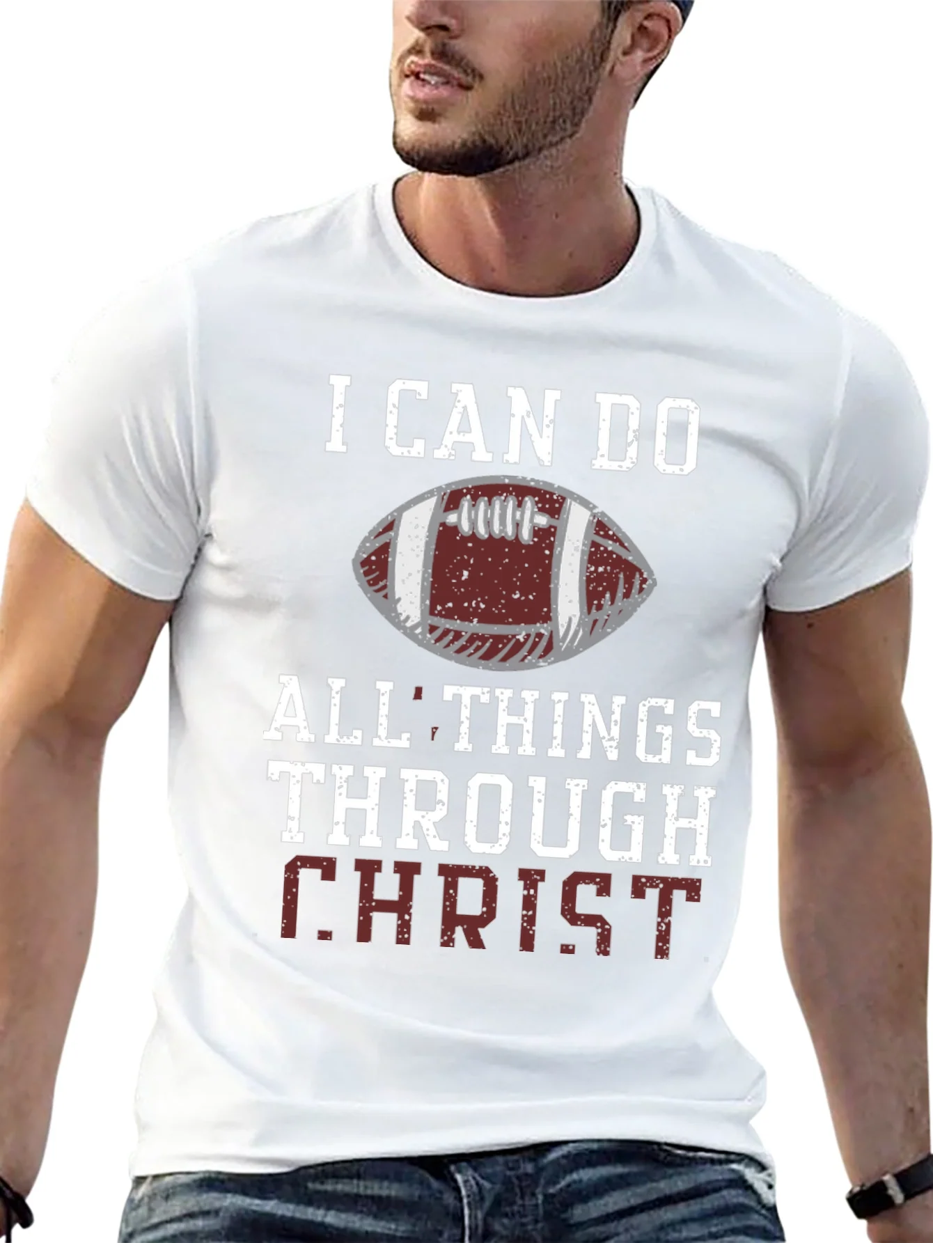 Camiseta Cristiana F¨²tbol Americano: Todo a Trav¨¦s de Cristo