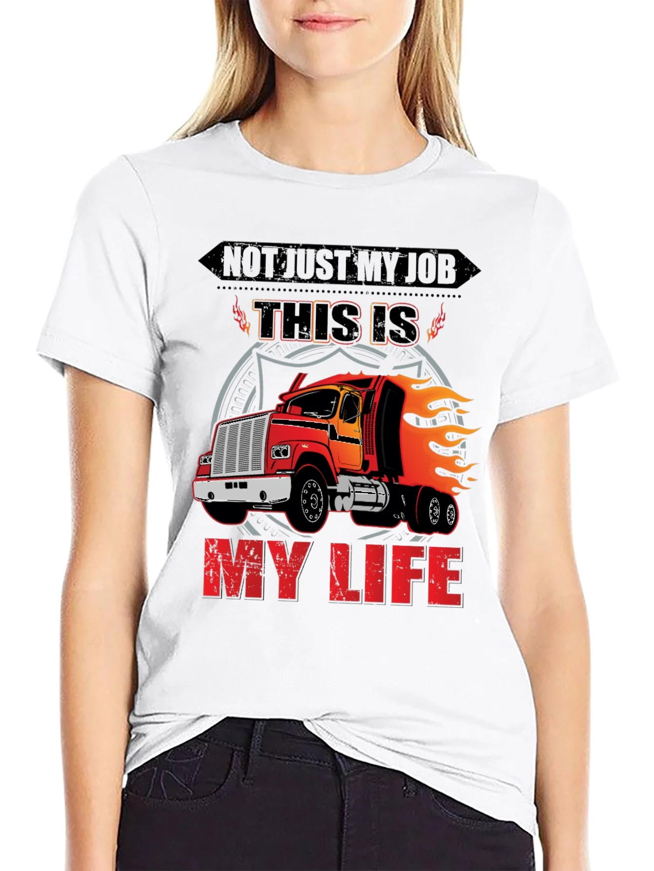 Rebbecca Trucker T-Shirt: Not Just My Job My Life!
