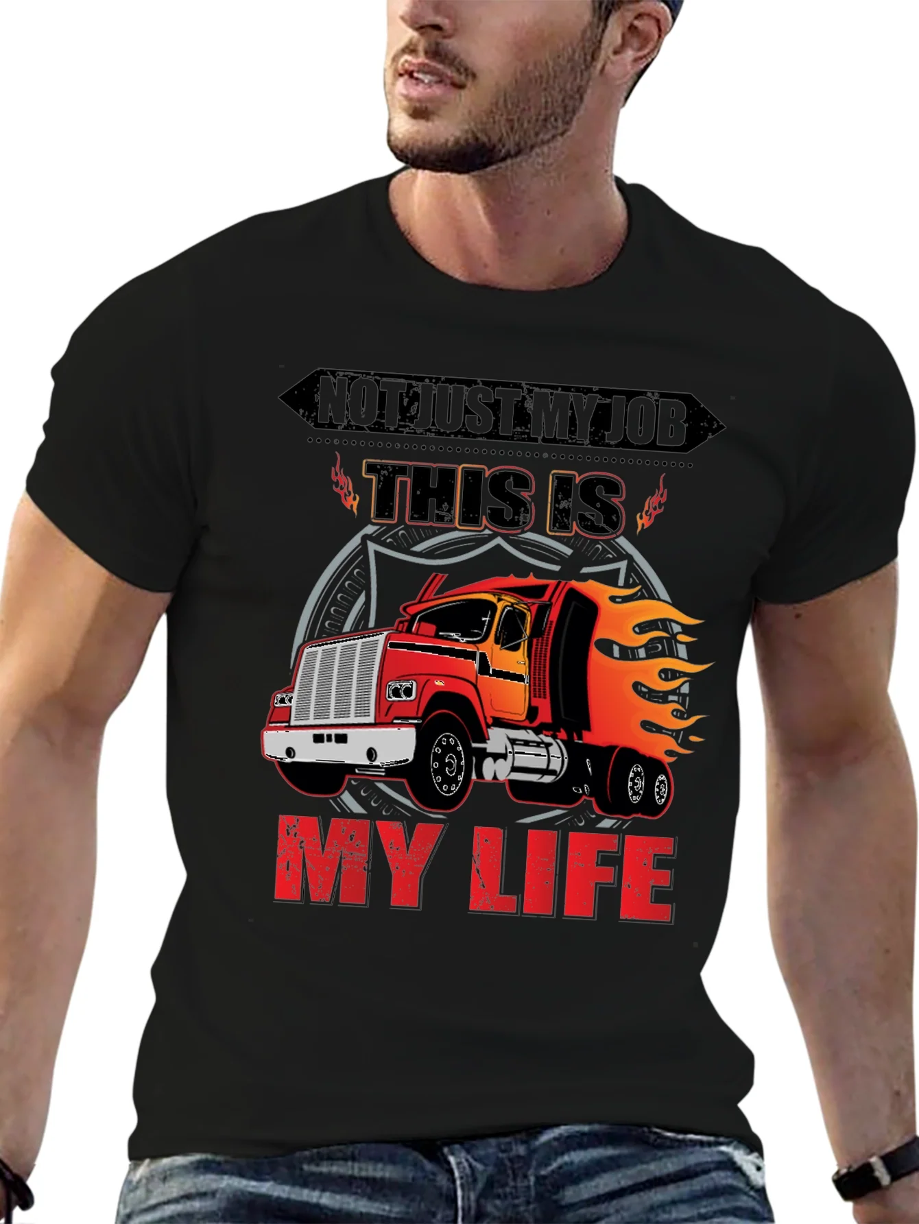 Rebbecca Trucker T-Shirt: Not Just My Job My Life!