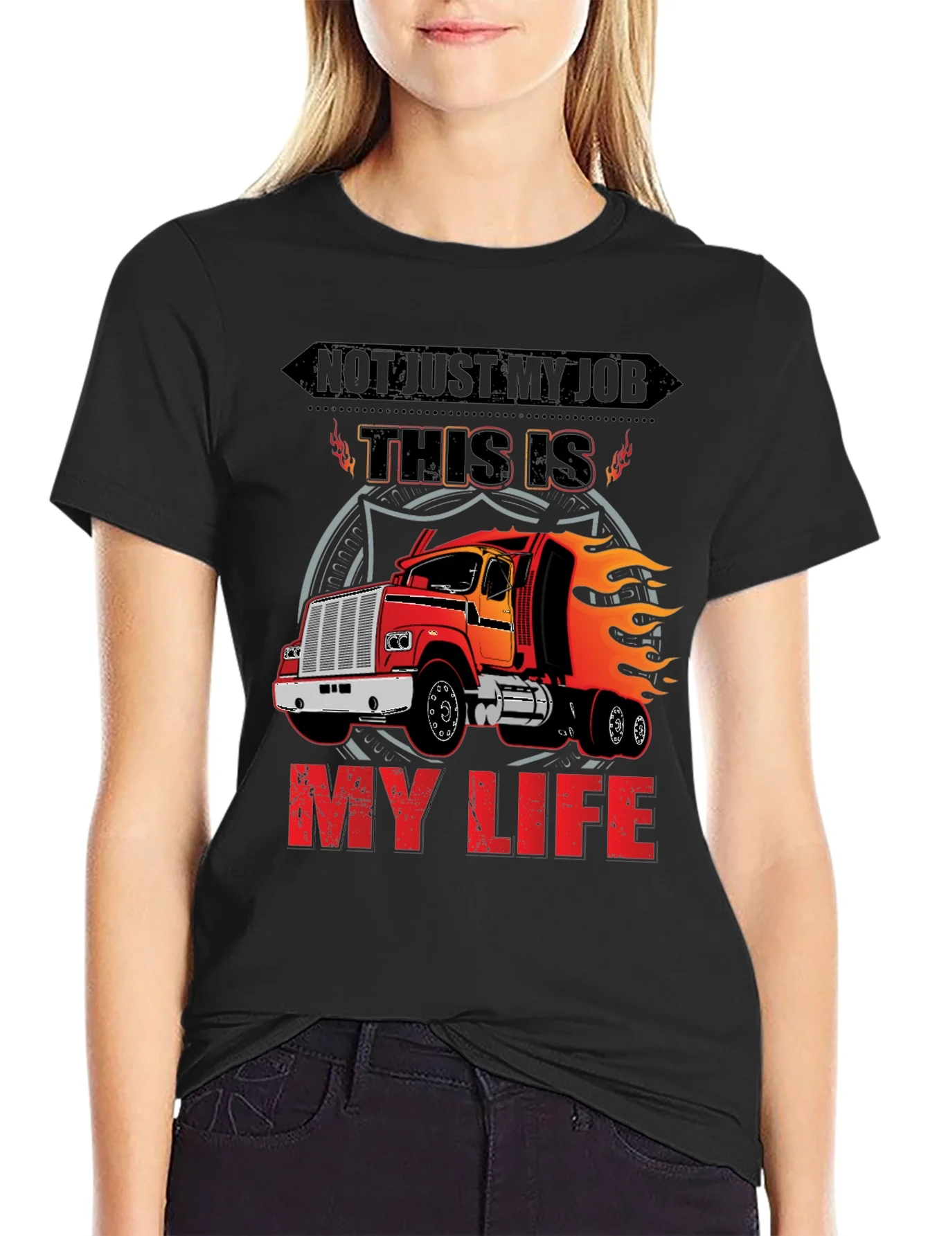 Rebbecca Trucker T-Shirt: Not Just My Job My Life!