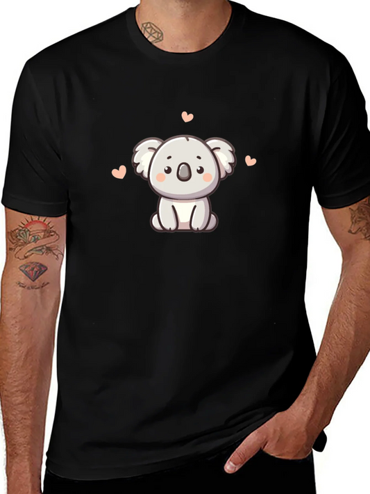 Camiseta Negra con Adorable Koala de Dibujos Animados