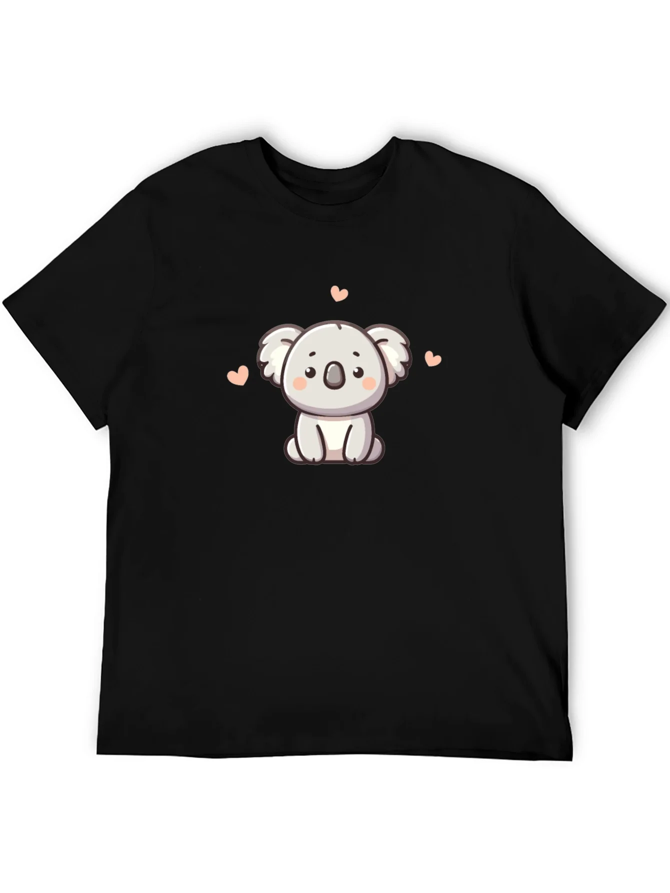 Camiseta Negra con Adorable Koala de Dibujos Animados