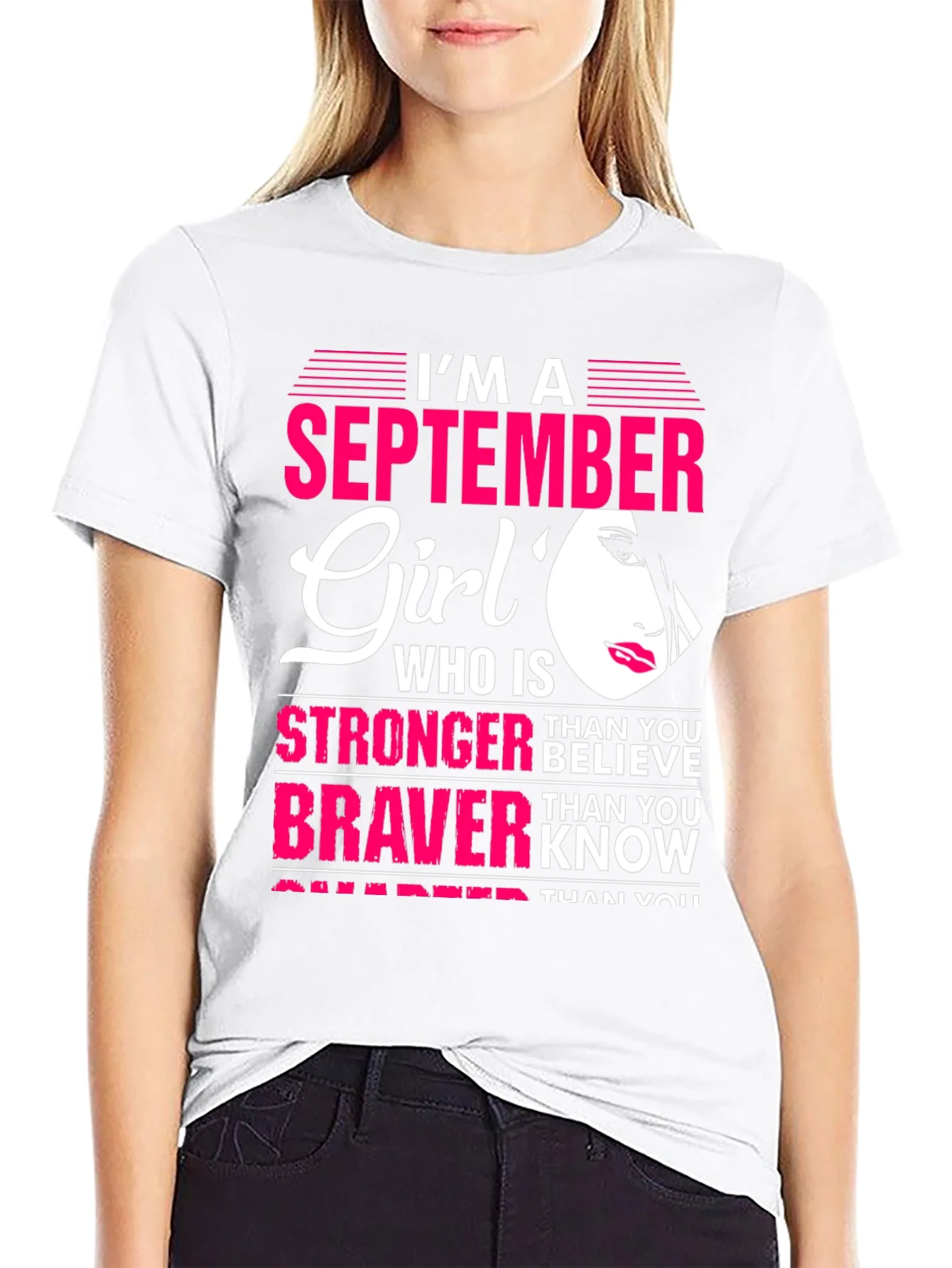Rebbecca September Girl T-Shirt: Stronger & Braver