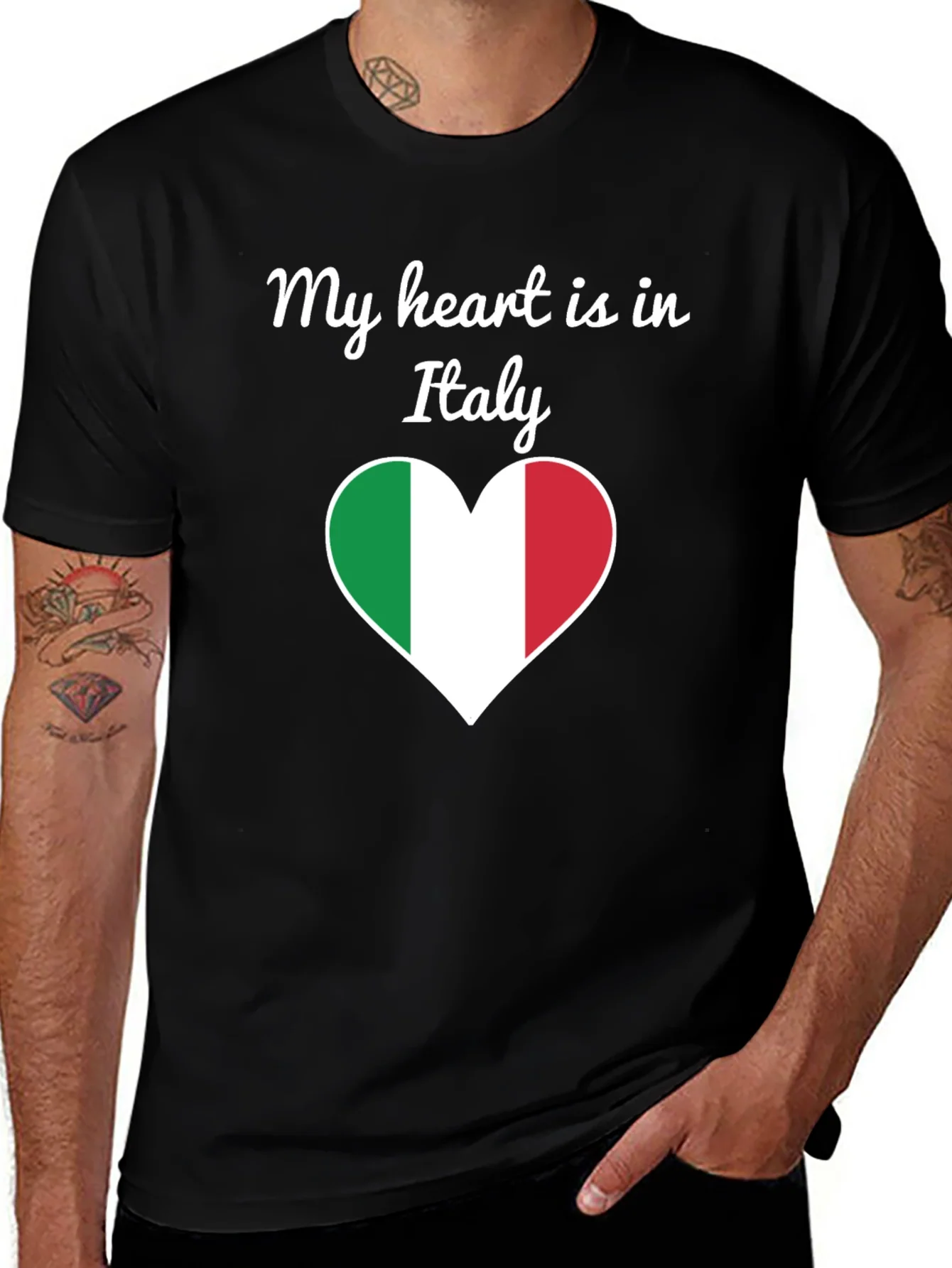 Rebbecca Italy Heart Flag Graphic T-Shirt