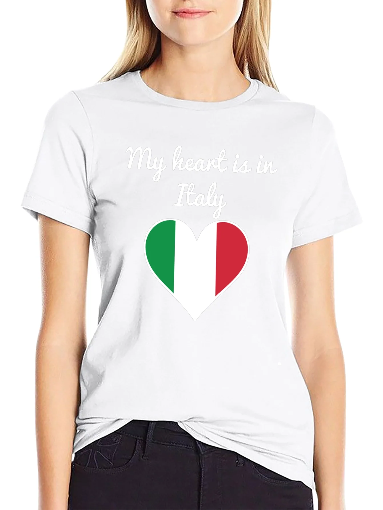 Rebbecca Italy Heart Flag Graphic T-Shirt