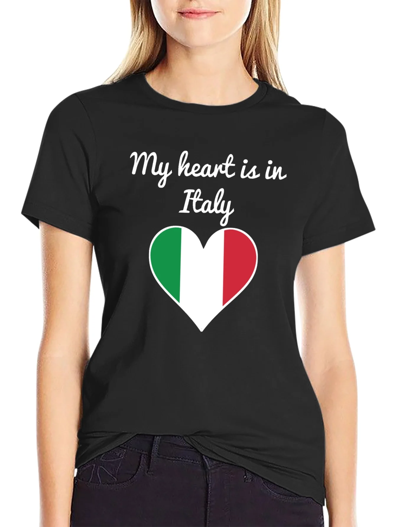 Rebbecca Italy Heart Flag Graphic T-Shirt