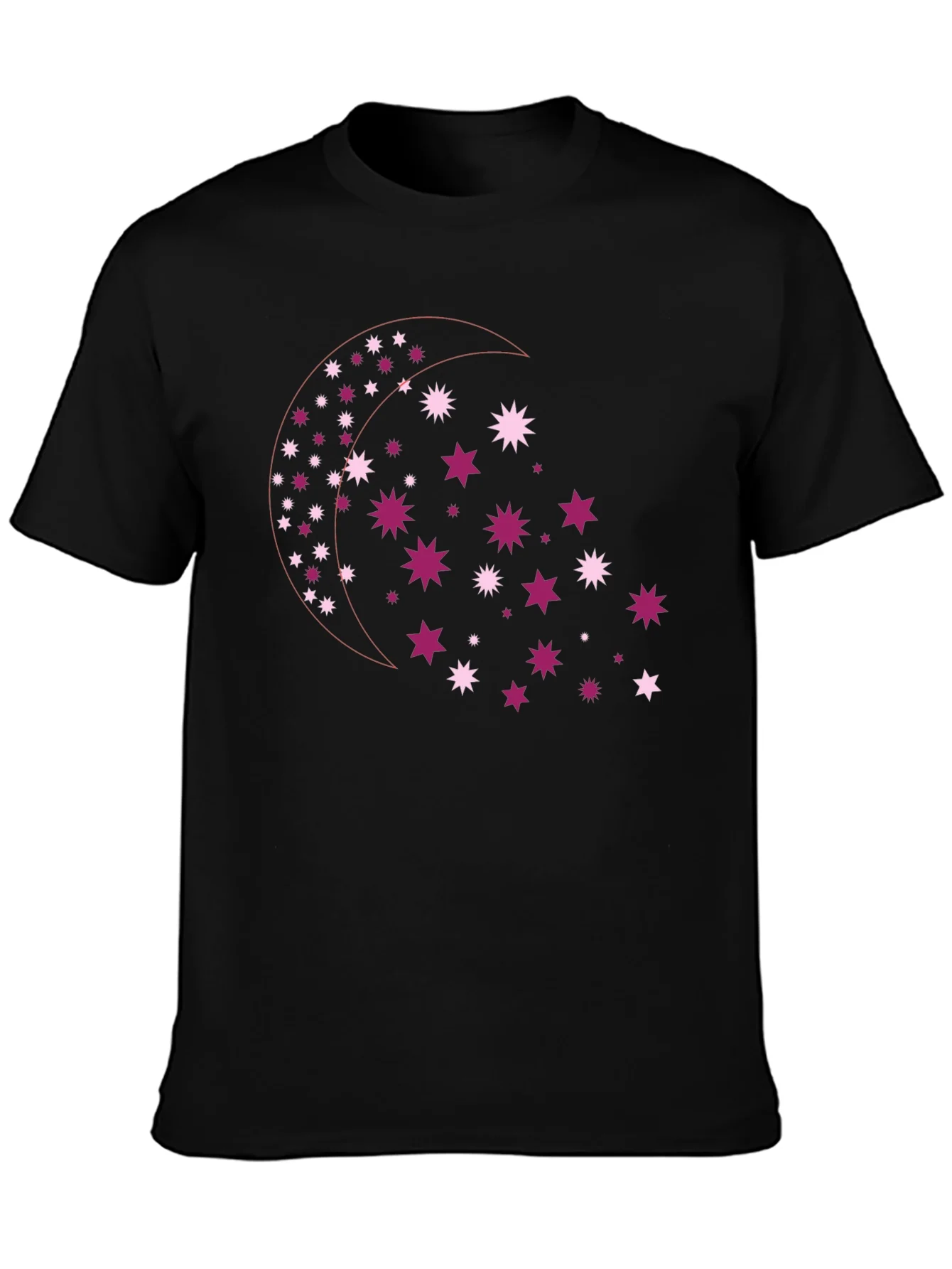 Rebbecca Celestial Star Moon Graphic Tee - Black