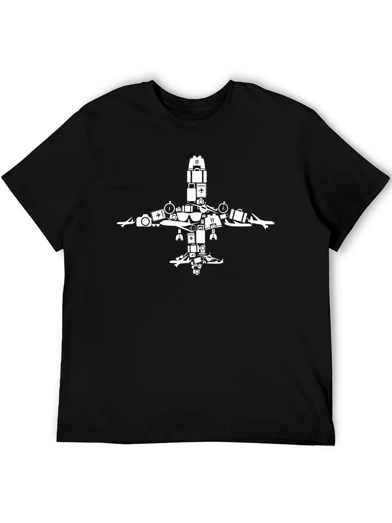 Rebbecca Travel Airplane Graphic Tee - Black