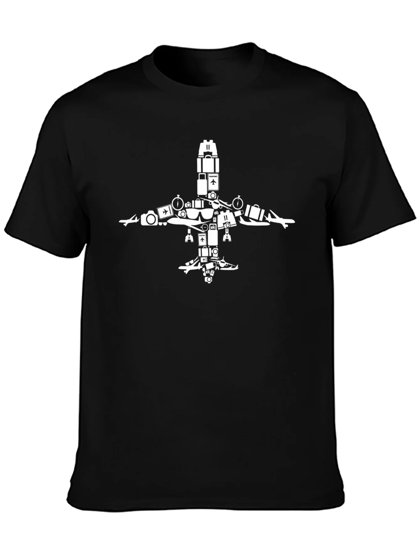 Rebbecca Travel Airplane Graphic Tee - Black