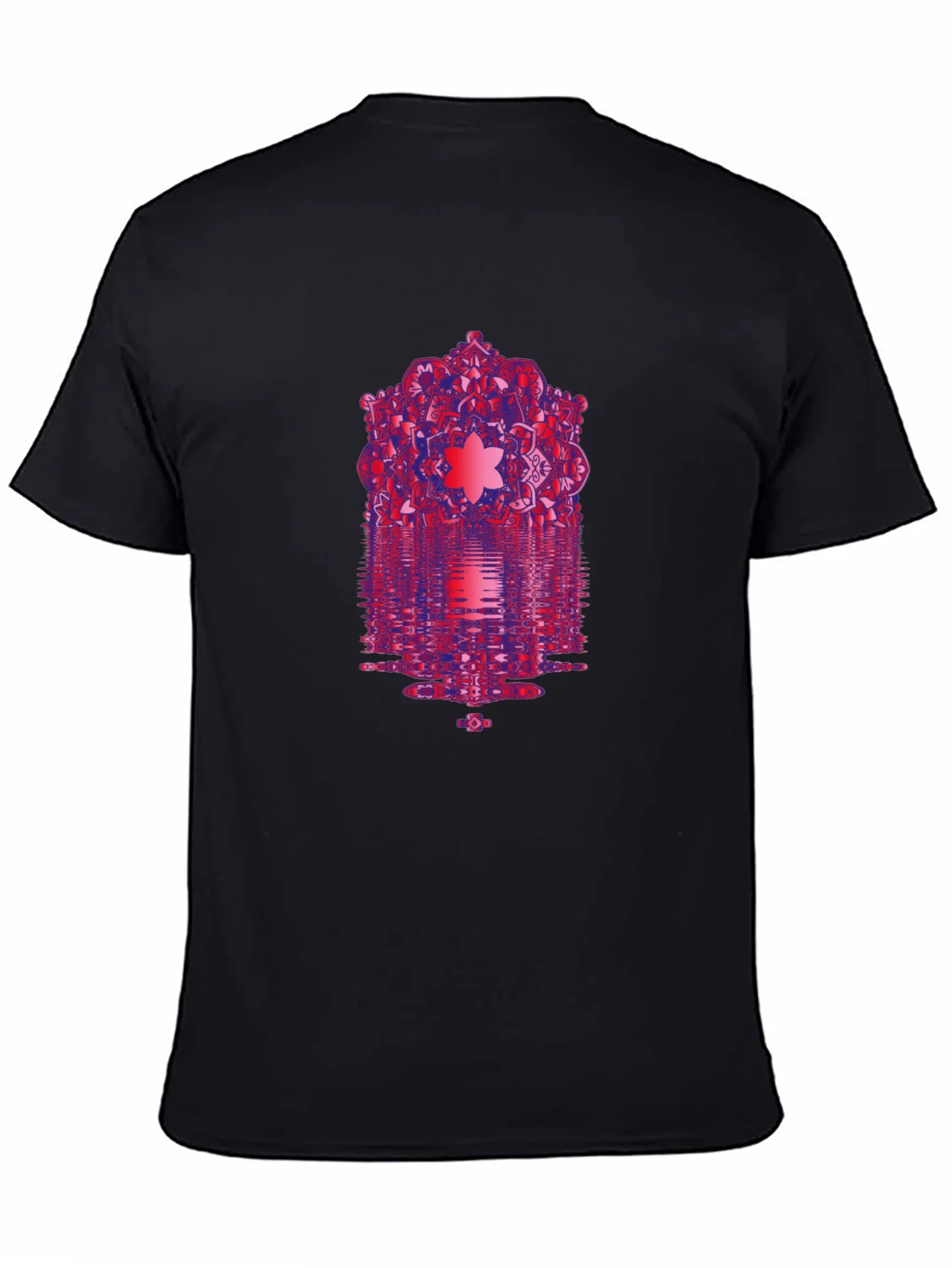 Camiseta Negra con Dise?o Mandala Abstracto