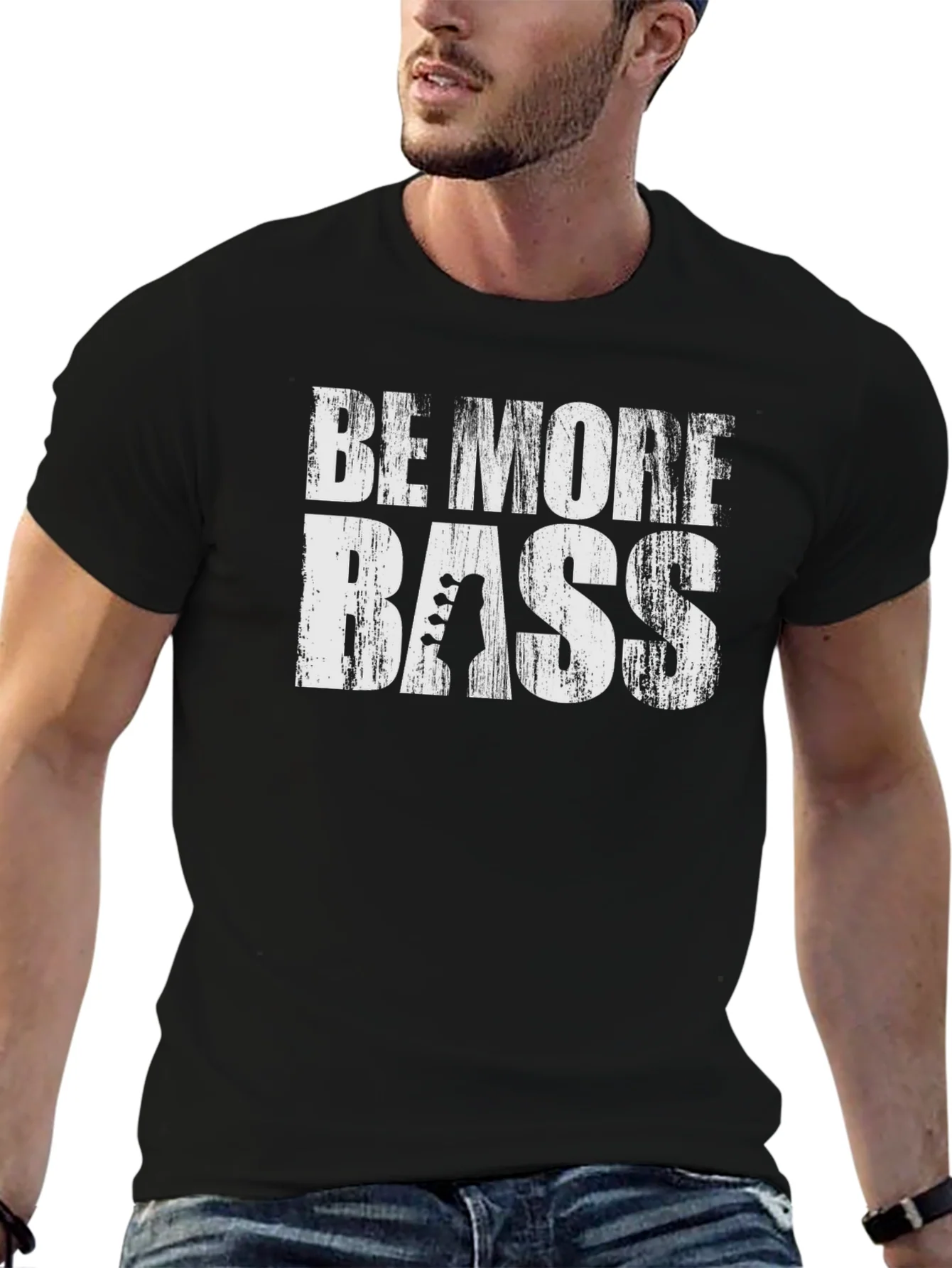 Camiseta Negra Be More Bass para M¨²sicos