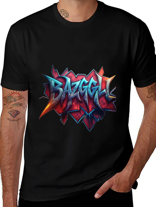 Camiseta Negra con Dise?o Gr¨¢fico Bazzgell