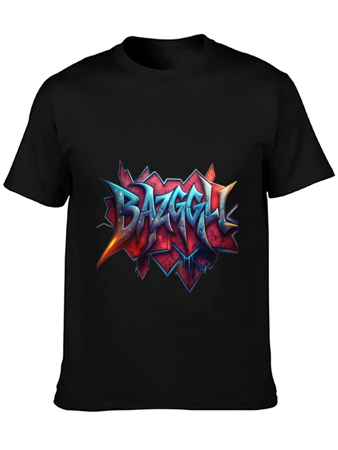 Camiseta Negra con Dise?o Gr¨¢fico Bazzgell