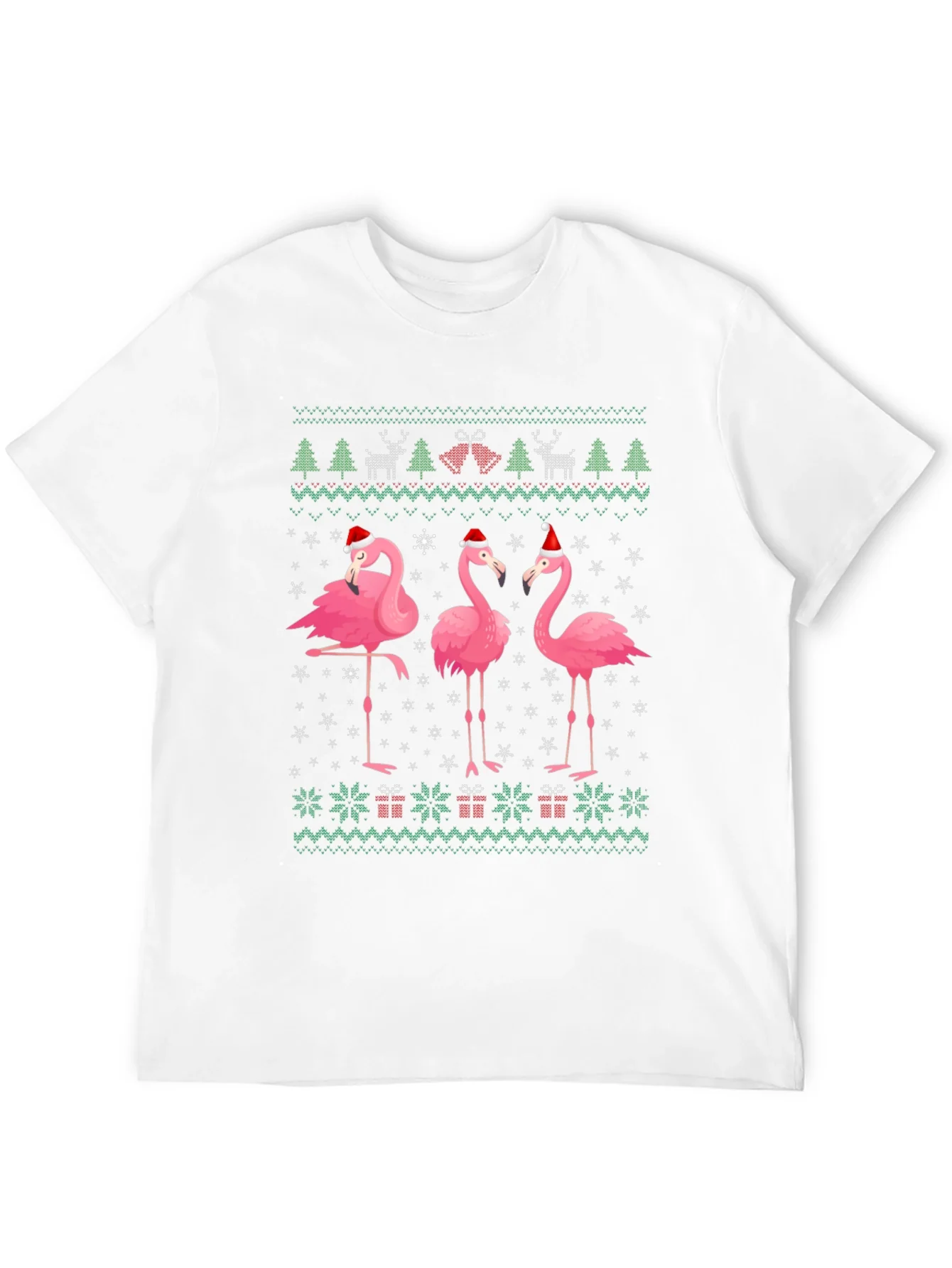 Camiseta Festiva con Flamencos Navide?os