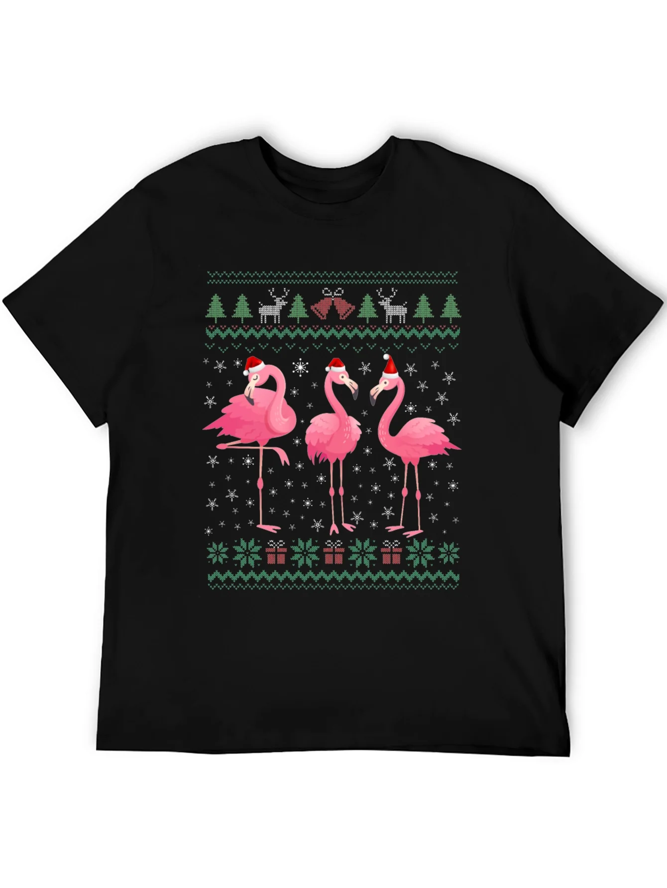 Camiseta Festiva con Flamencos Navide?os