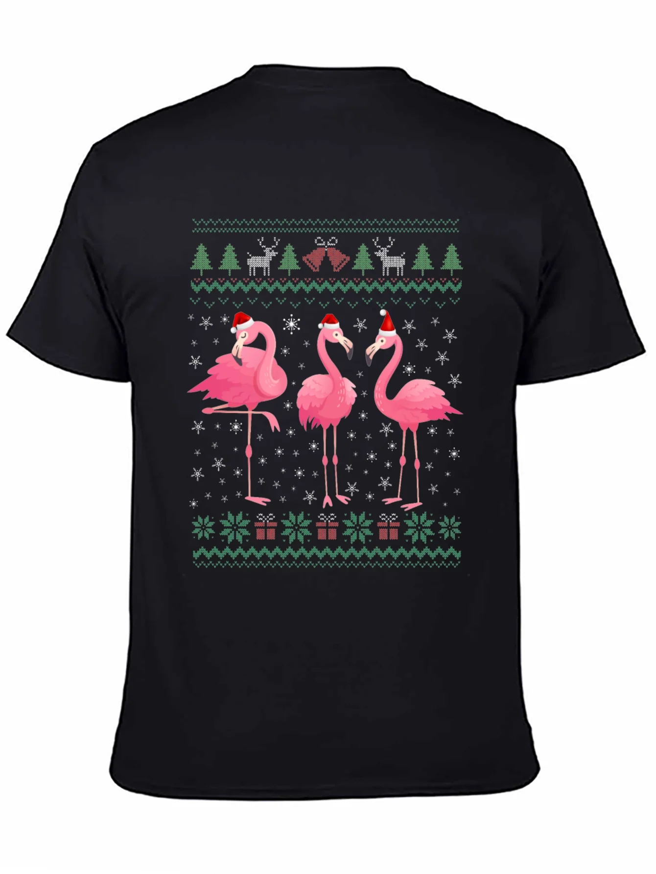 Camiseta Festiva con Flamencos Navide?os