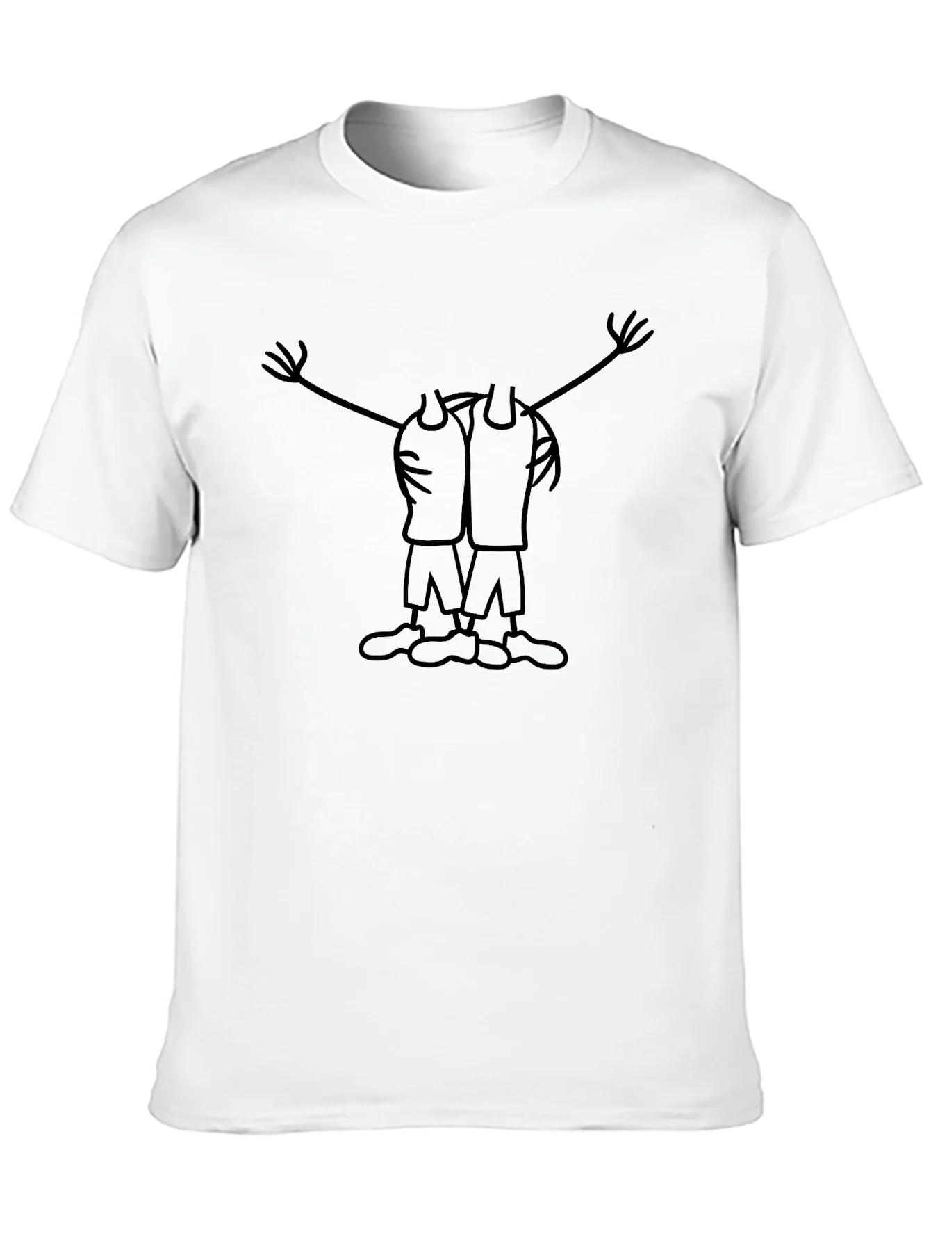 Rebbecca Cartoon Hugging Figures Graphic Black T-Shirt