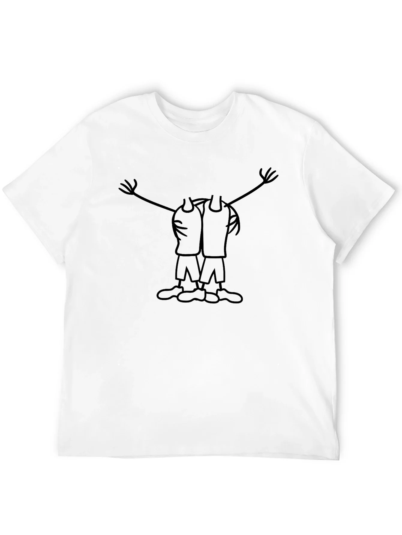 Rebbecca Cartoon Hugging Figures Graphic Black T-Shirt