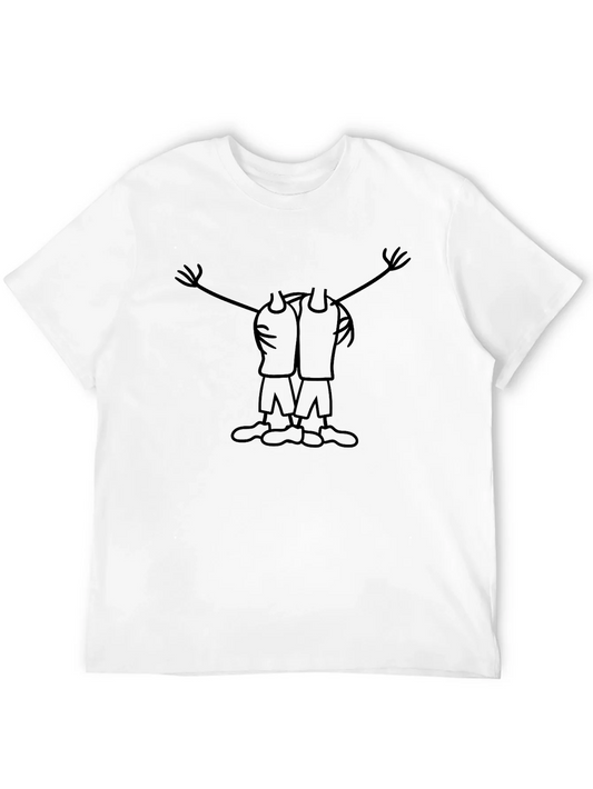 Rebbecca Cartoon Hugging Figures Graphic Black T-Shirt