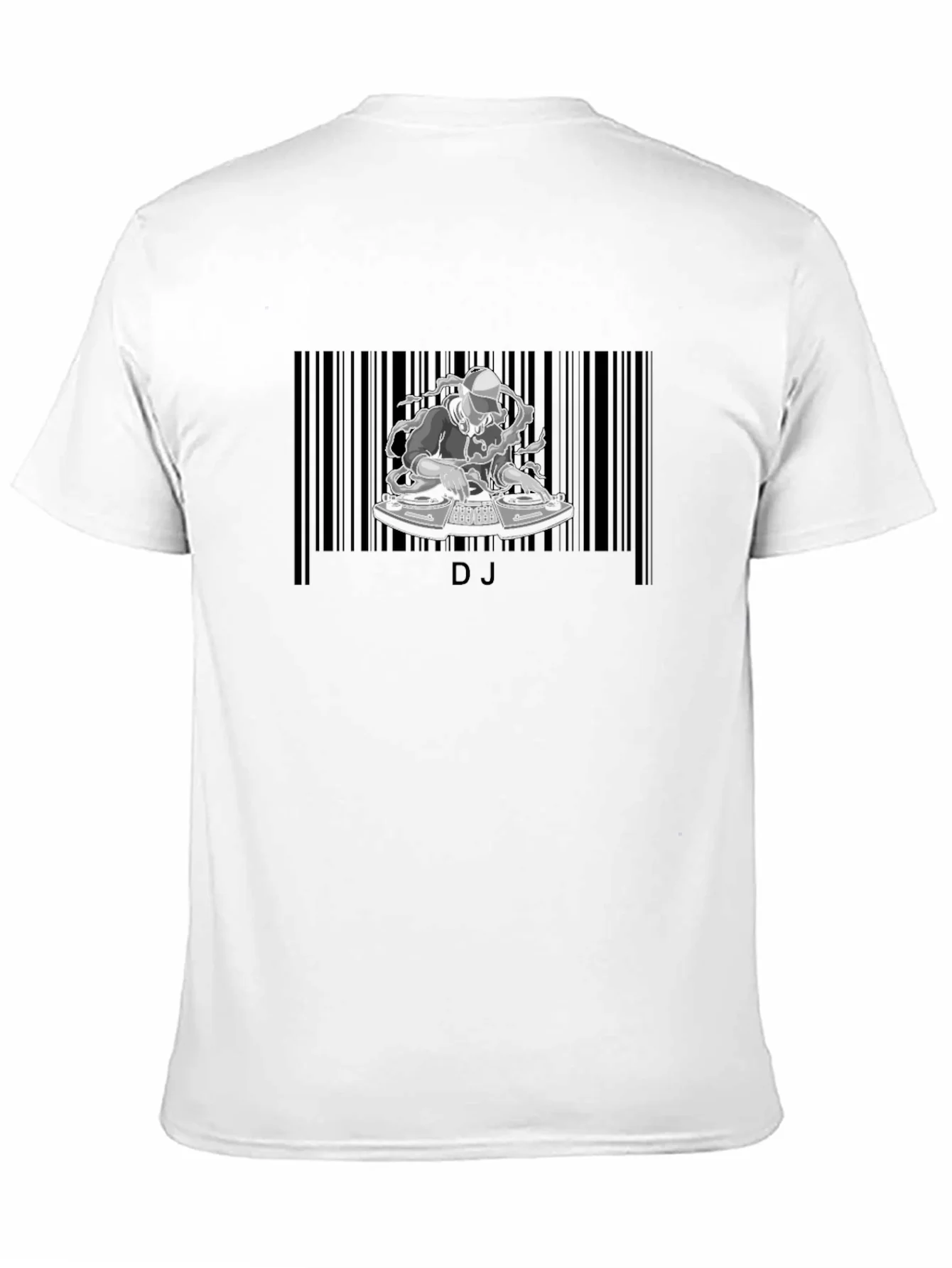 Camiseta Negra Dise?o DJ con C¨®digo de Barras