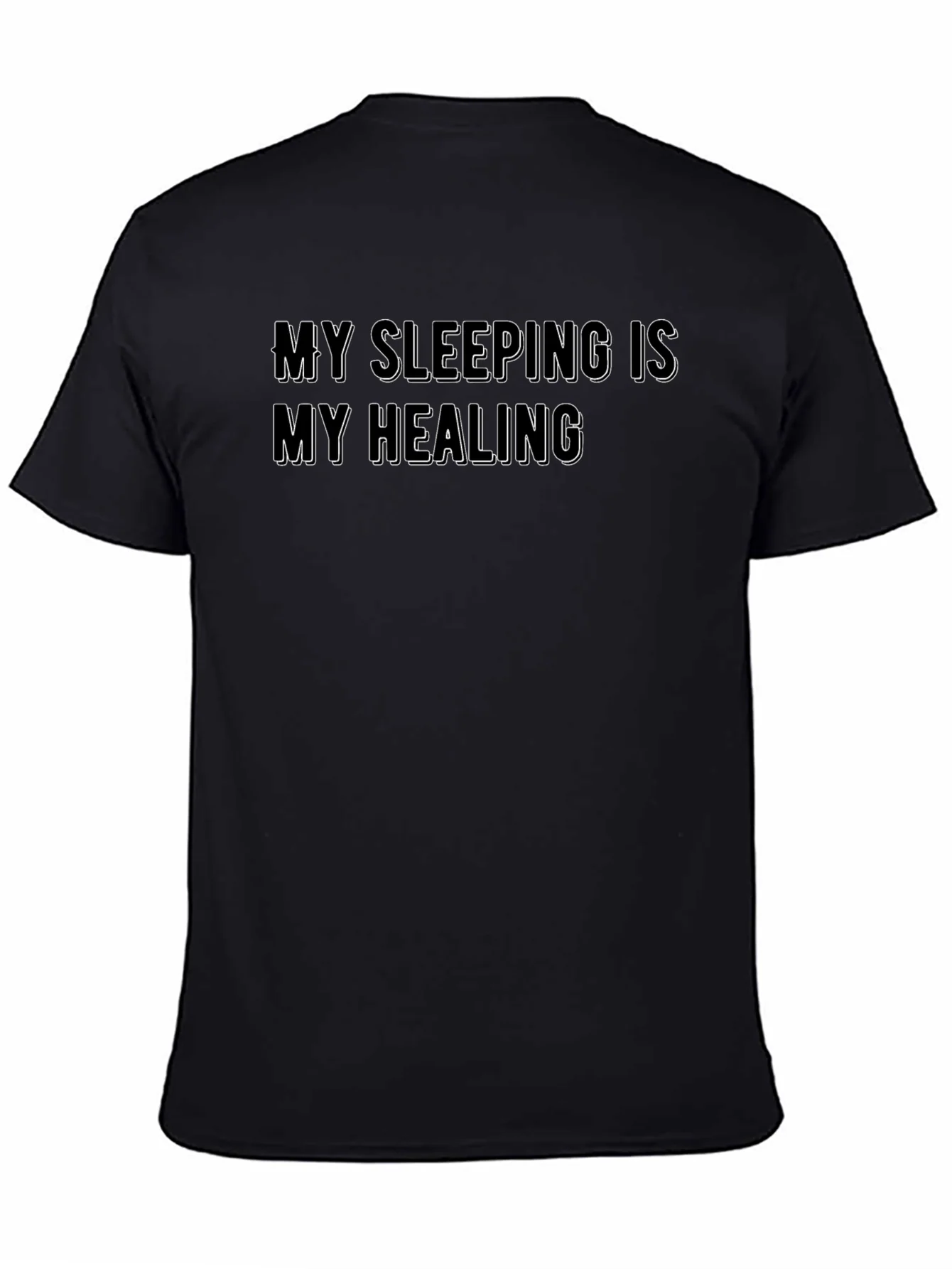 Rebbecca My Sleeping Is My Healing Black T-Shirt